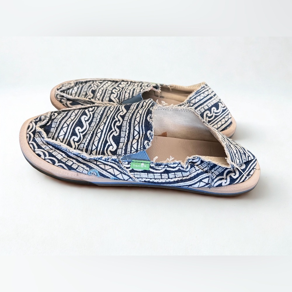 Sanuk Blue Moccasins Casual Slip-On Shoes - Picture 2 of 6